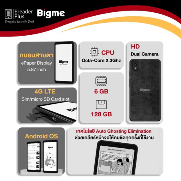 Bigme Hibreak BW Ereader ใส่ซิมได้ จอ 5.8 นิ้ว จอ ขาวดำ - Image 5